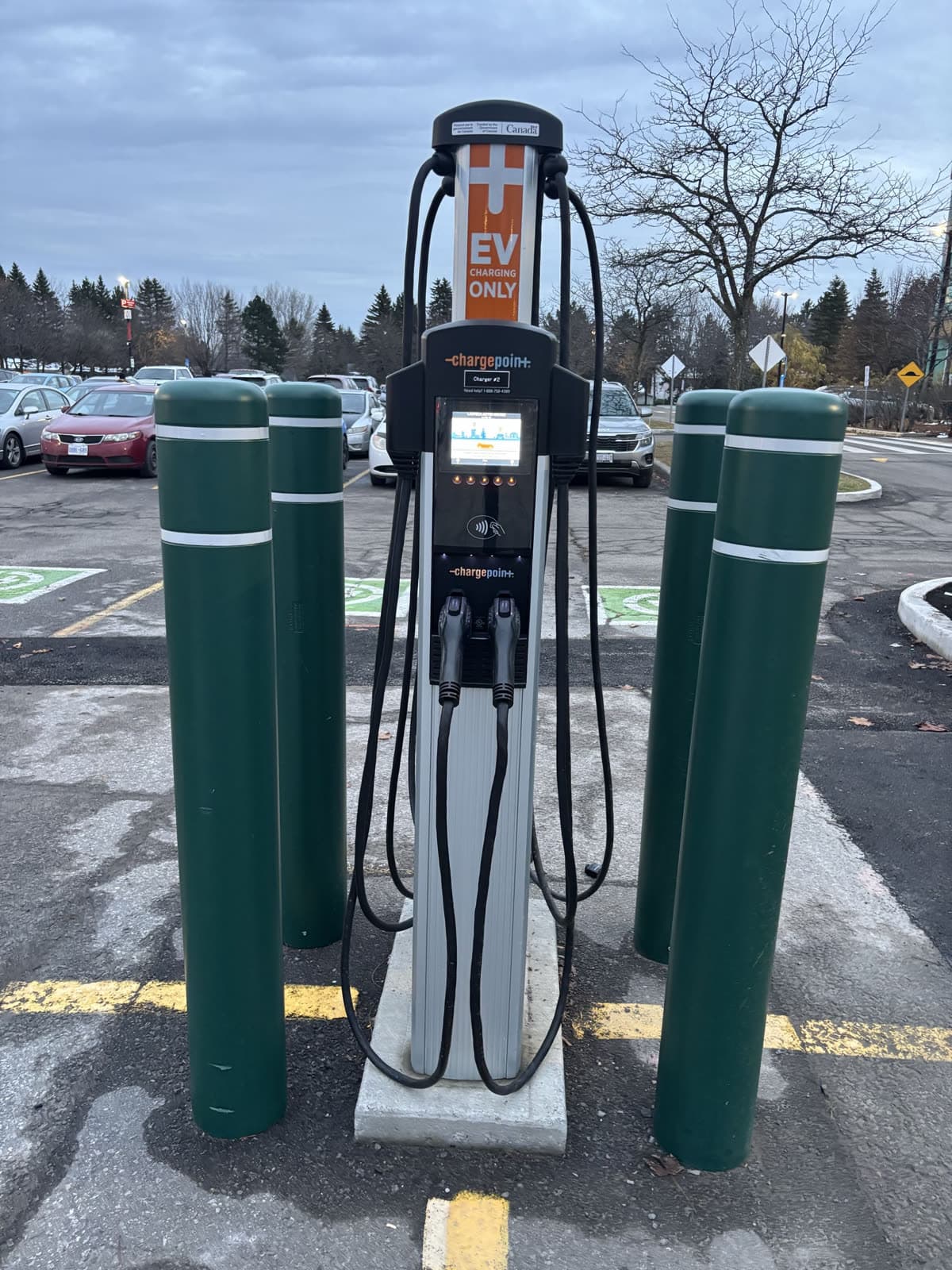 Dual-port Level 2 charger, installed and commissioned